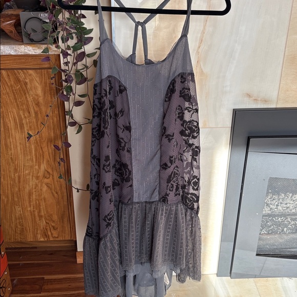 Free People Pintuck Rose Lace Velvet Dress - Picture 4 of 6